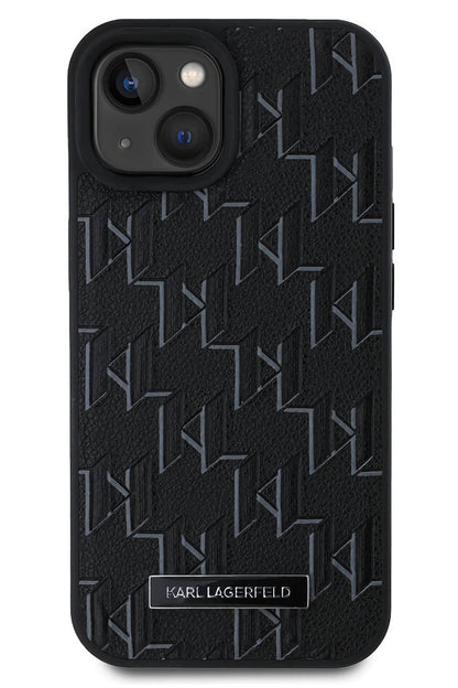Karl Lagerfeld Hot Stamp iPhone 15 Magsafe Uyumlu Kılıf Siyah