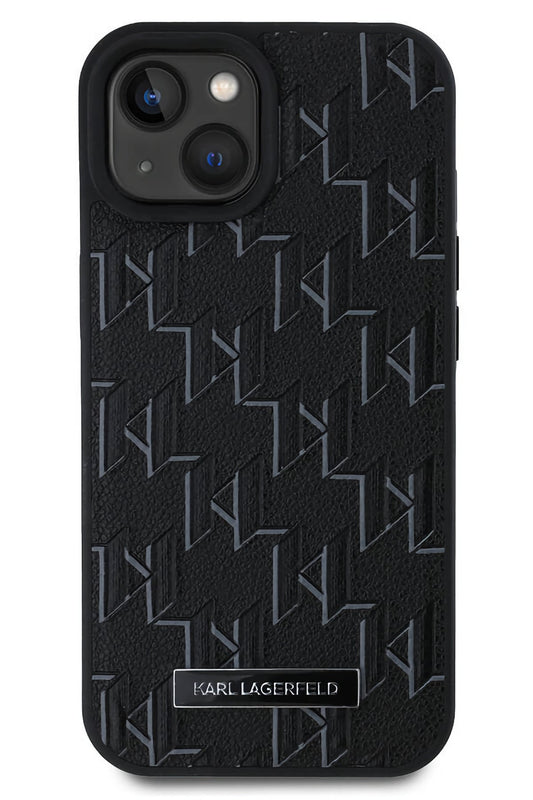 Karl Lagerfeld Hot Stamp iPhone 15 Magsafe Uyumlu Kılıf Siyah