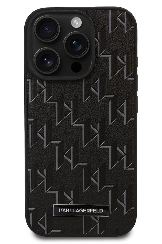 Karl Lagerfeld Hot Stamp iPhone 15 Pro Max Magsafe Uyumlu Kılıf Siyah
