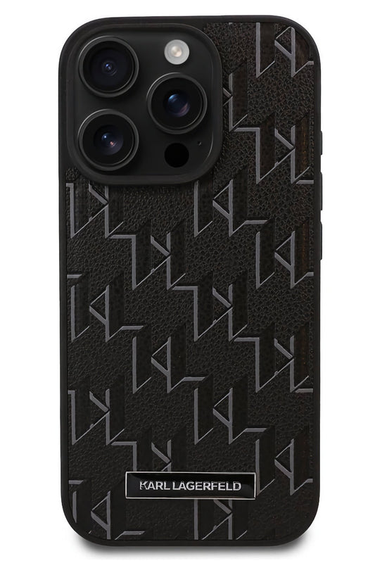 Karl Lagerfeld Hot Stamp iPhone 16 Pro Max Magsafe Uyumlu Kılıf Siyah