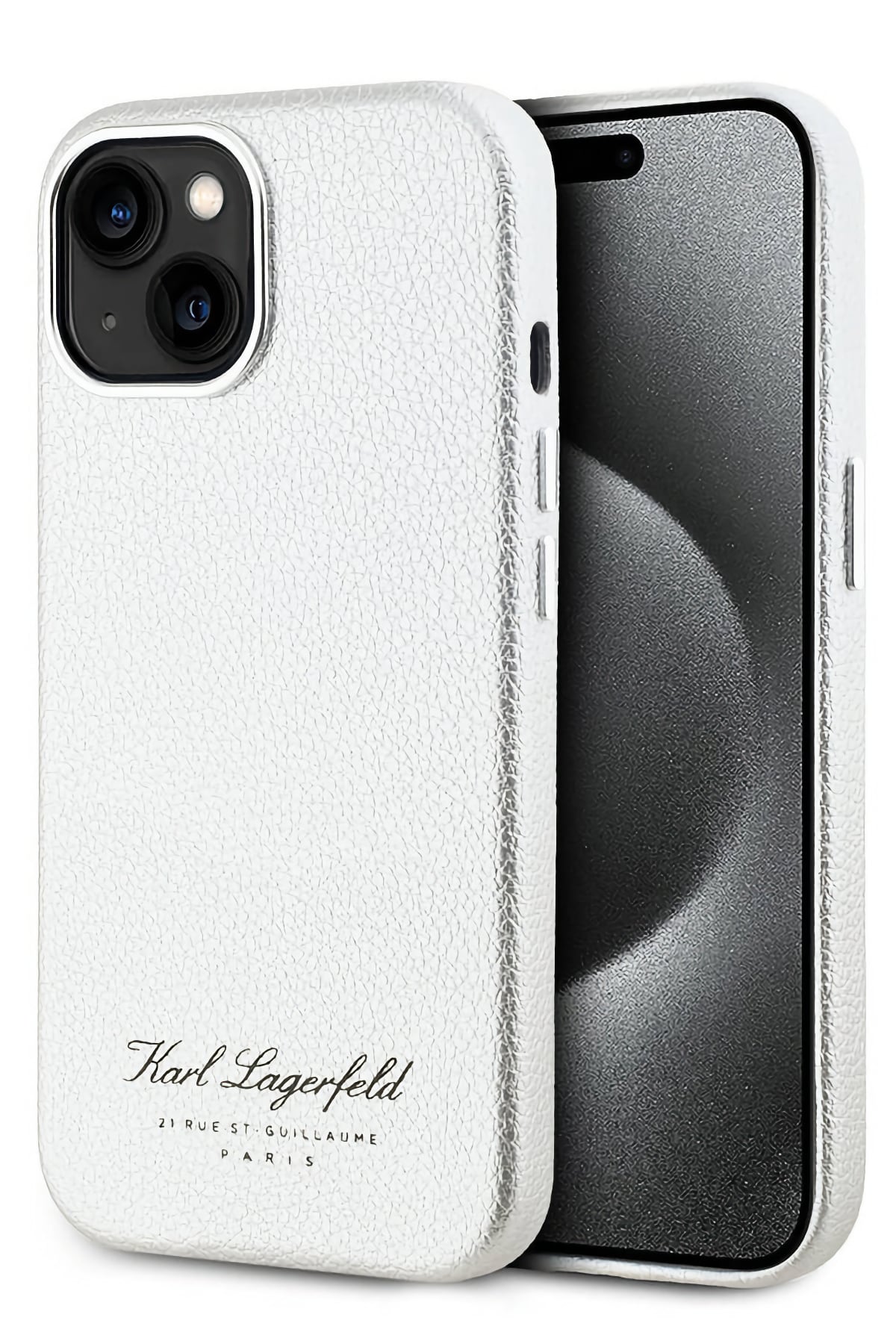 Karl Lagerfeld Hotel iPhone 15 Kılıf Gümüş Gri