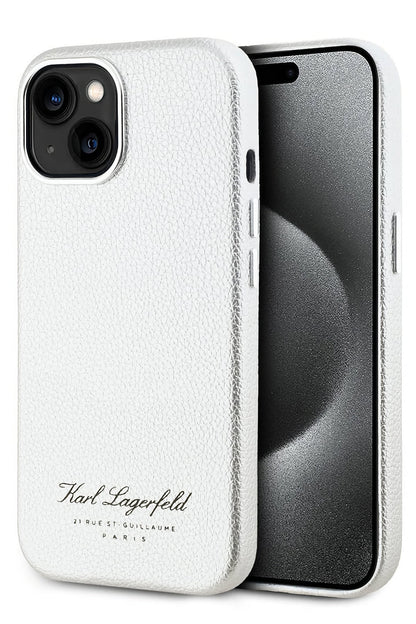 Karl Lagerfeld Hotel iPhone 15 Kılıf Gümüş Gri