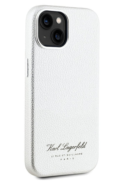 Karl Lagerfeld Hotel iPhone 15 Kılıf Gümüş Gri
