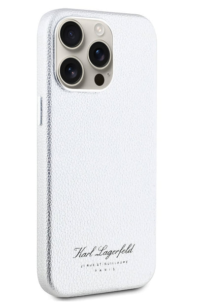 Karl Lagerfeld Hotel iPhone 15 Pro Kılıf Gümüş Gri