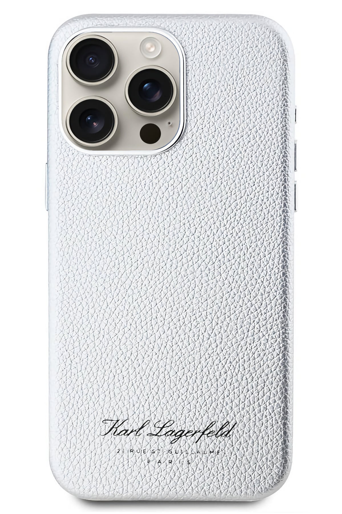 Karl Lagerfeld Hotel iPhone 15 Pro Max Kılıf Gümüş Gri
