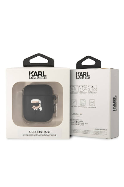 Karl Lagerfeld Karl Head Apple Airpods 2. Nesil Kılıf Siyah