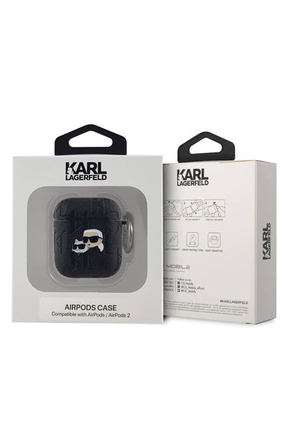 Karl Lagerfeld Monogram Apple Airpods 2. Nesil Kılıf Siyah