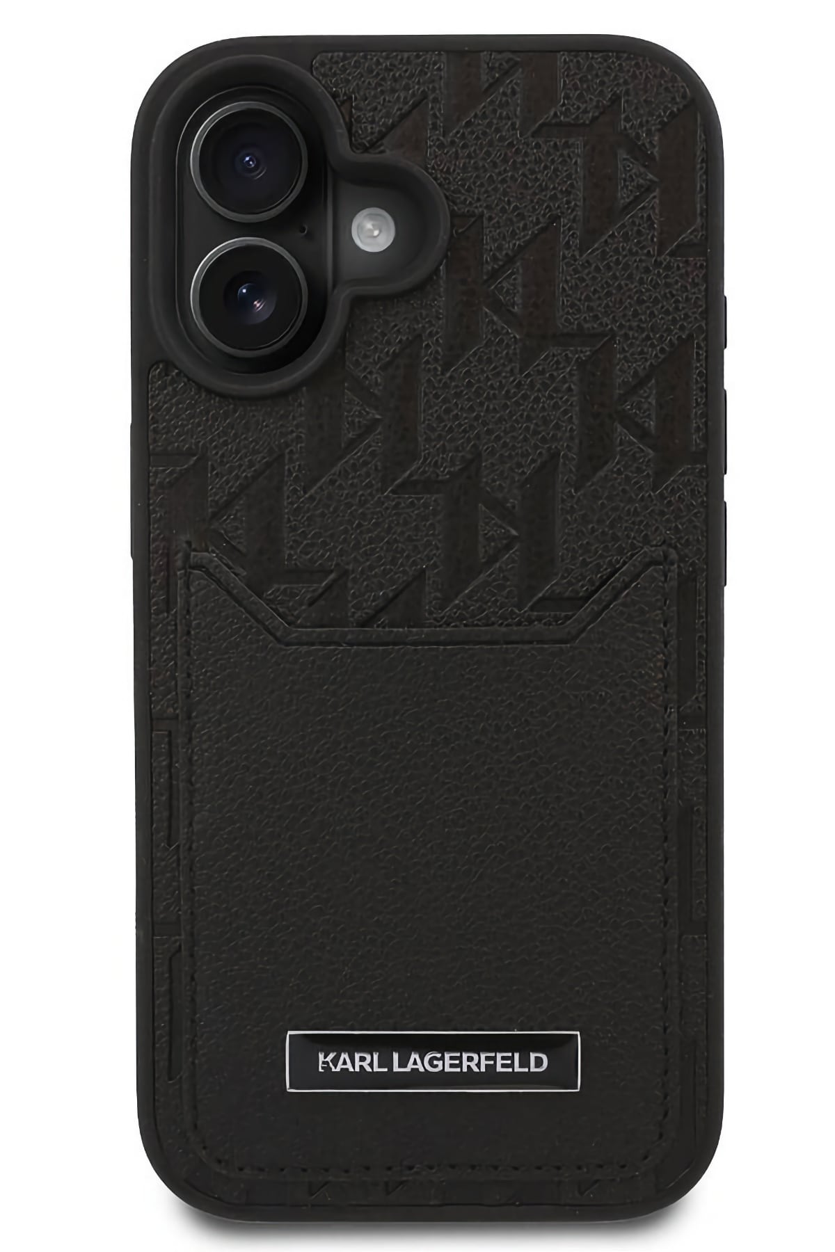 Karl Lagerfeld Monogram iPhone 16 Plus Kartlıklı Kılıf Siyah