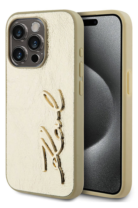Karl Lagerfeld Rhinestones iPhone 14 Pro Max Kılıf Gold