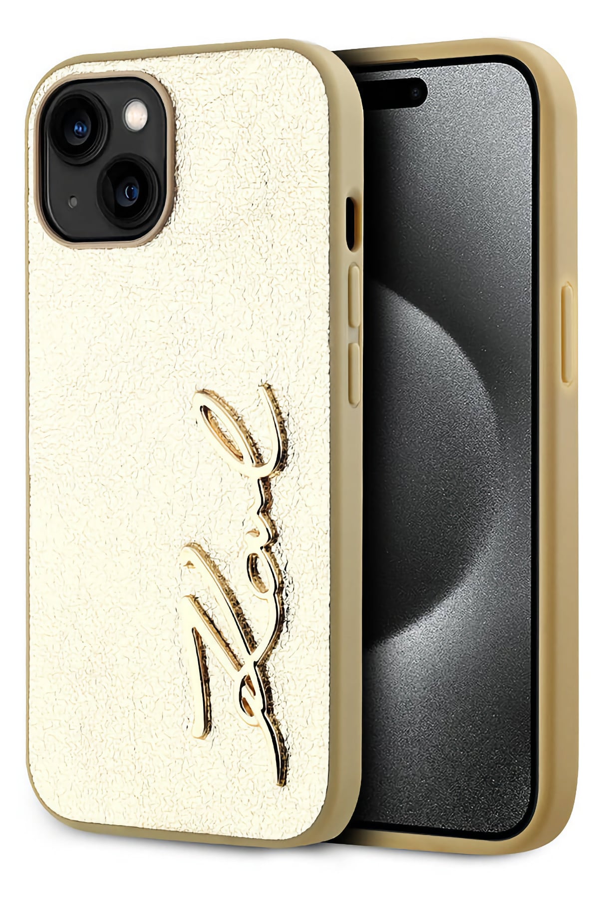 Karl Lagerfeld Rhinestones iPhone 15 Kılıf Gold