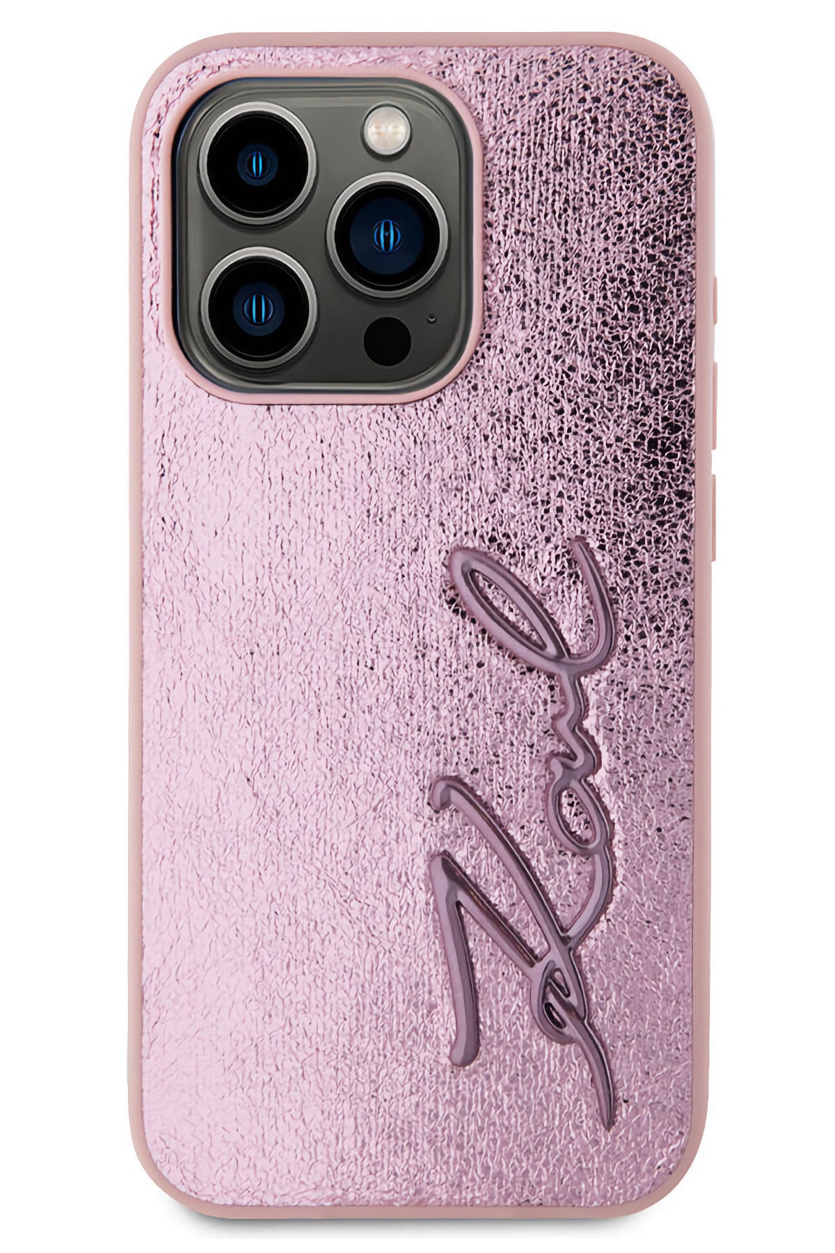 Karl Lagerfeld Rhinestones iPhone 14 Pro Max Kılıf Pembe