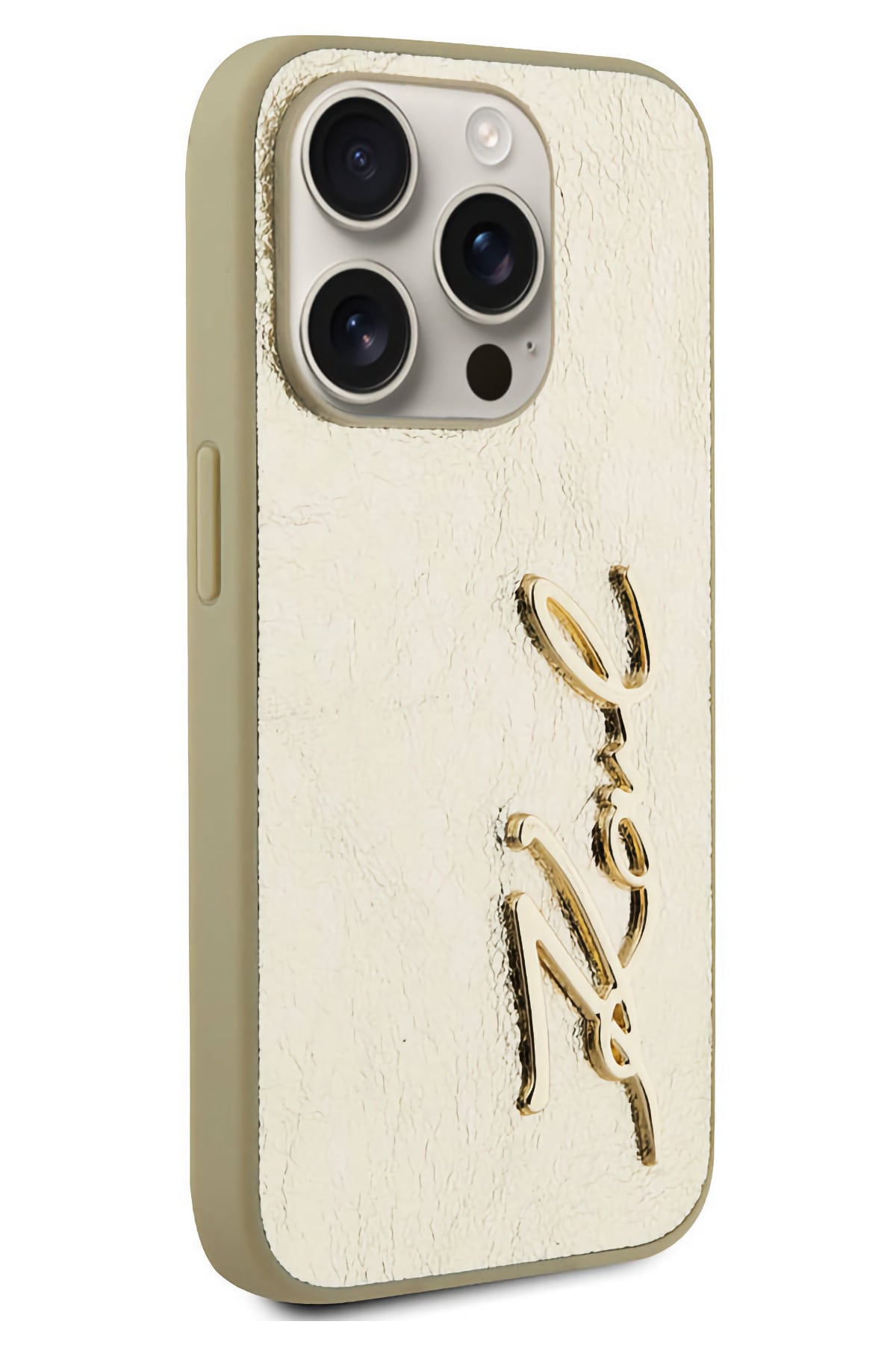 Karl Lagerfeld Rhinestones iPhone 15 Pro Kılıf Gold