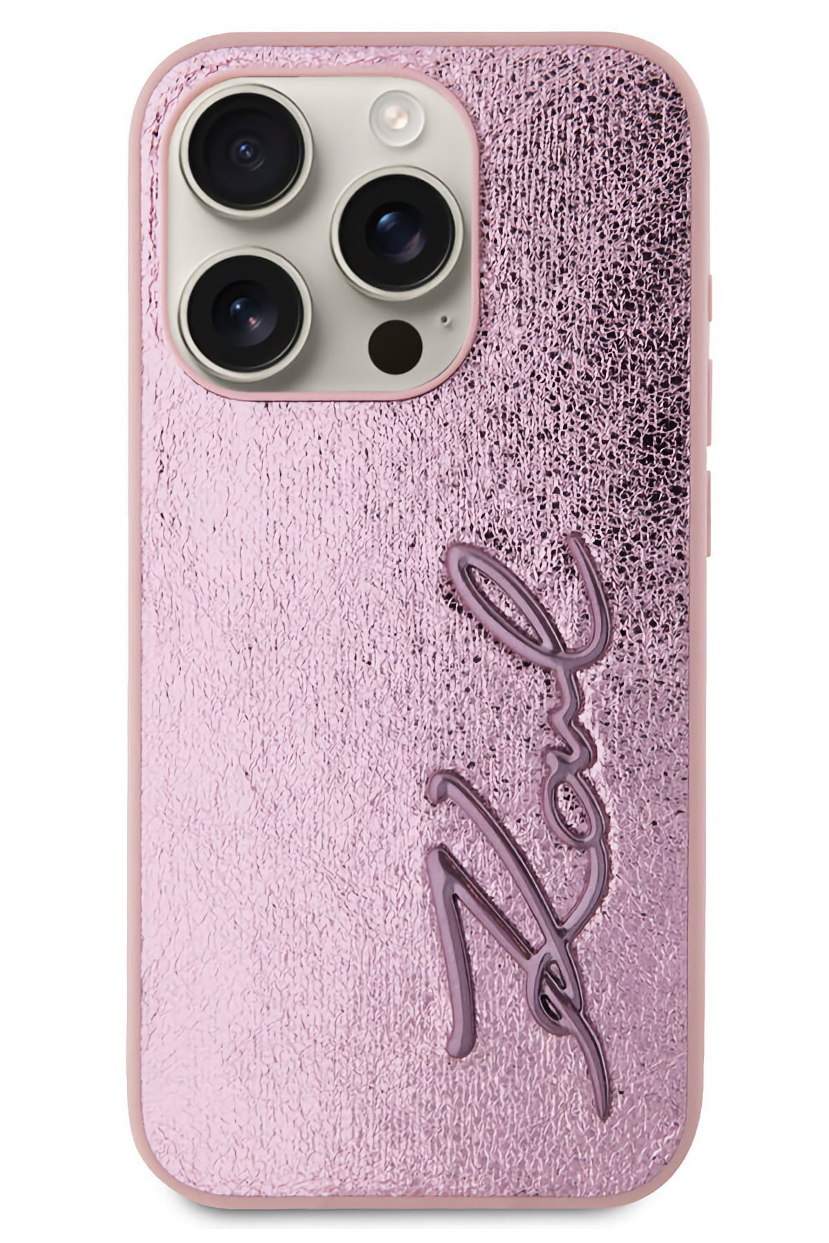 Karl Lagerfeld Rhinestones iPhone 15 Pro Kılıf Pembe