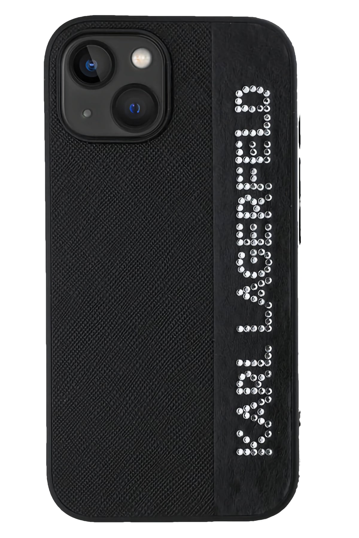 Karl Lagerfeld Saffiano Rhinestones iPhone 15 Kılıf Siyah