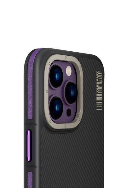 Youngkit Kevlar iPhone 14 Pro Magsafe Derin Mor Kenarlı Kılıf