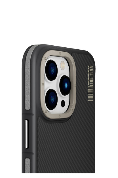 Youngkit Kevlar iPhone 14 Pro Max Magsafe Gri Kenarlı Kılıf
