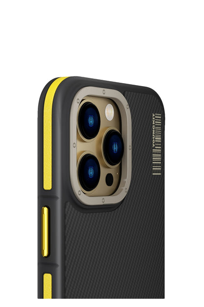 Youngkit Kevlar iPhone 14 Pro Max Magsafe Sarı Kenarlı Kılıf