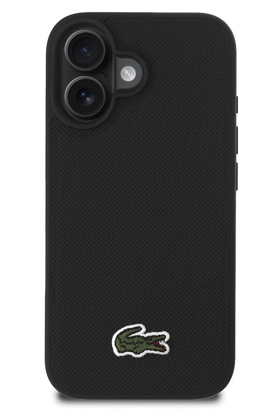Lacoste Pike iPhone 16 Magsafe Uyumlu Silikon Kılıf Siyah