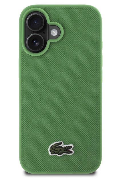 Lacoste Pike iPhone 16 Magsafe Uyumlu Silikon Kılıf Yeşil