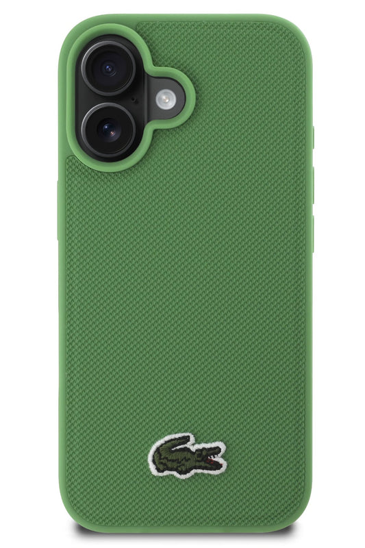Lacoste Pike iPhone 16 Magsafe Uyumlu Silikon Kılıf Yeşil