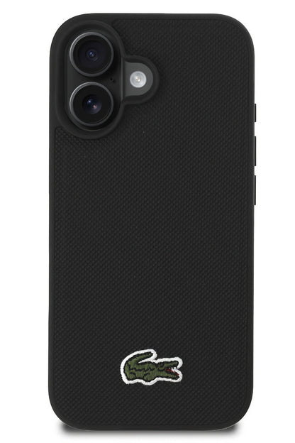 Lacoste Pike iPhone 16 Plus Magsafe Uyumlu Silikon Kılıf Siyah