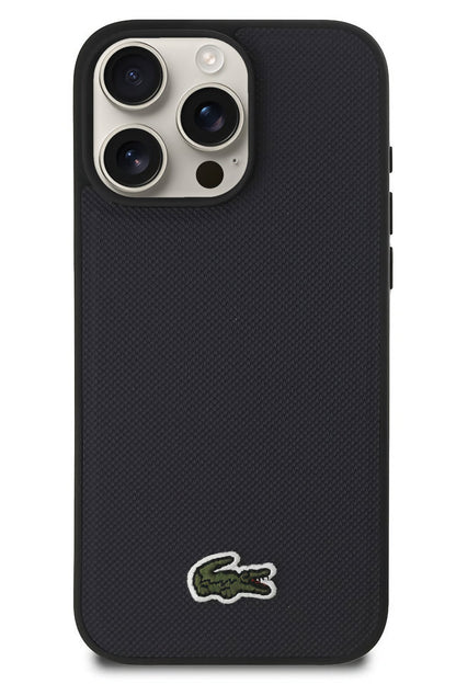 Lacoste Pike iPhone 16 Pro Magsafe Uyumlu Silikon Kılıf Lacivert
