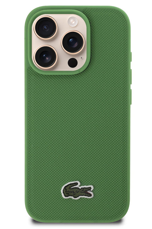 Lacoste Pike iPhone 16 Pro Magsafe Uyumlu Silikon Kılıf Yeşil