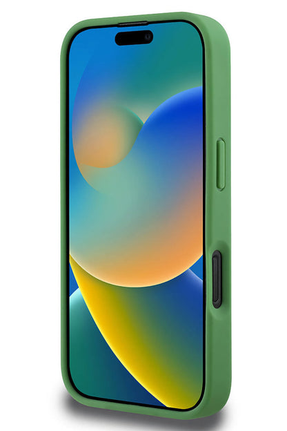 Lacoste Pike iPhone 16 Pro Magsafe Uyumlu Silikon Kılıf Yeşil
