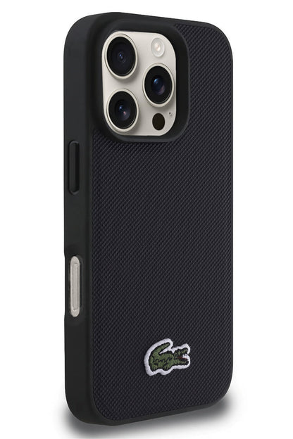 Lacoste Pike iPhone 16 Pro Max Magsafe Uyumlu Silikon Kılıf Lacivert