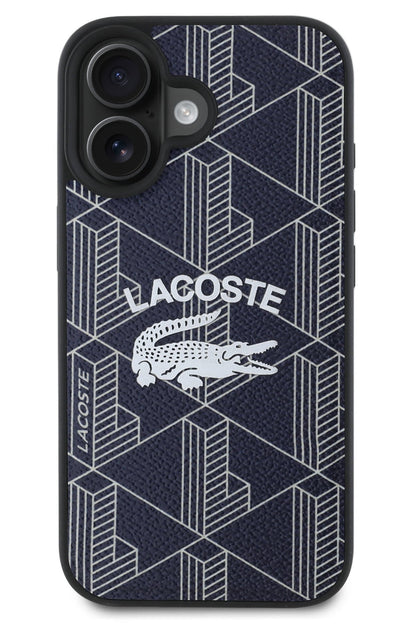 Lacoste Vintage iPhone 16 Magsafe Uyumlu Kılıf Lacivert
