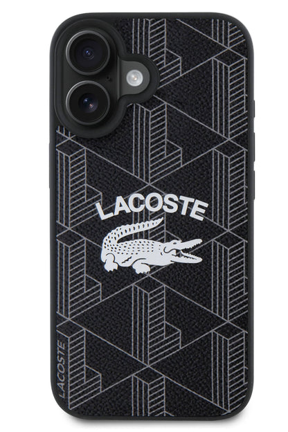 Lacoste Vintage iPhone 16 Magsafe Uyumlu Kılıf Siyah