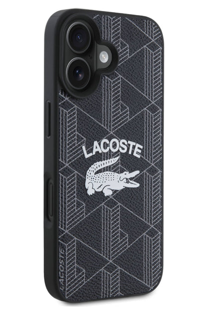 Lacoste Vintage iPhone 16 Plus Magsafe Uyumlu Kılıf Siyah