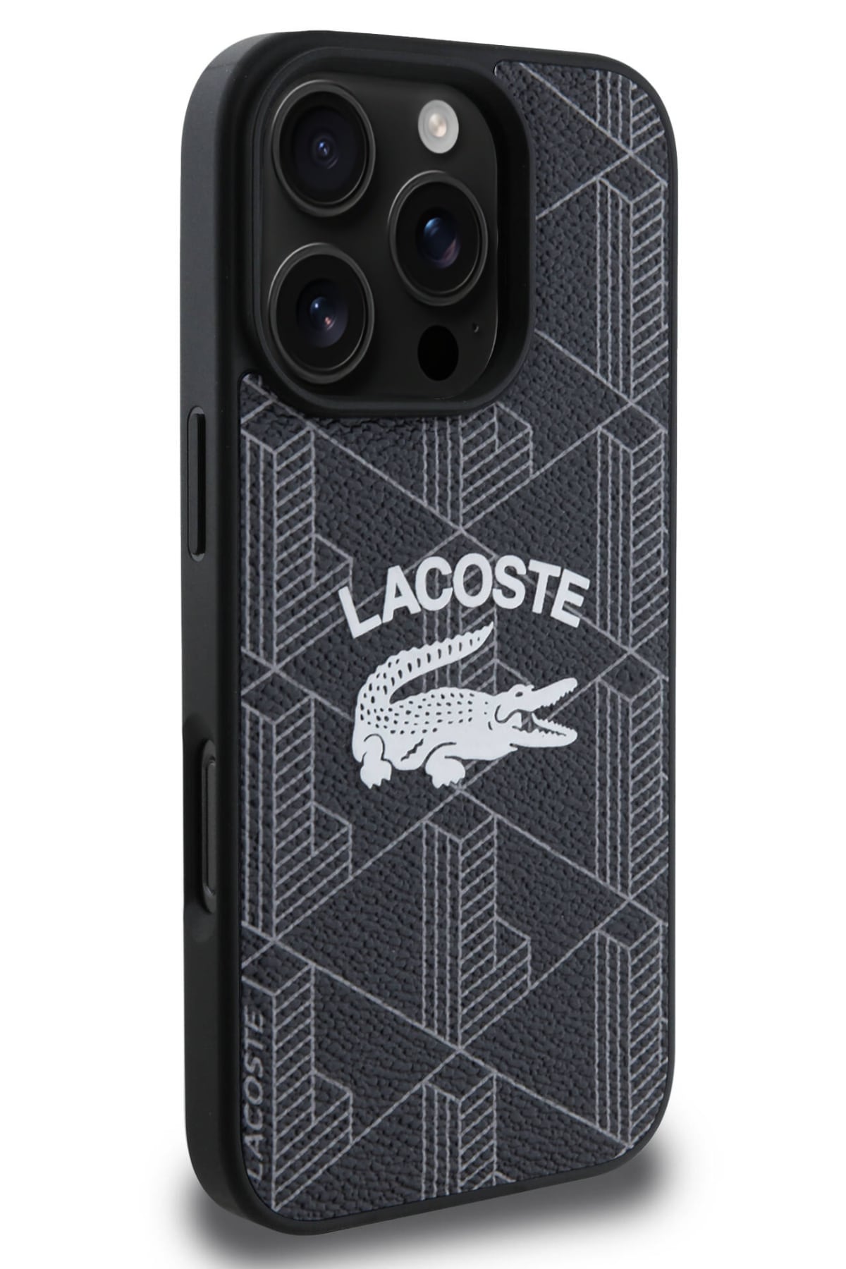 Lacoste Vintage iPhone 16 Pro Magsafe Uyumlu Kılıf Siyah