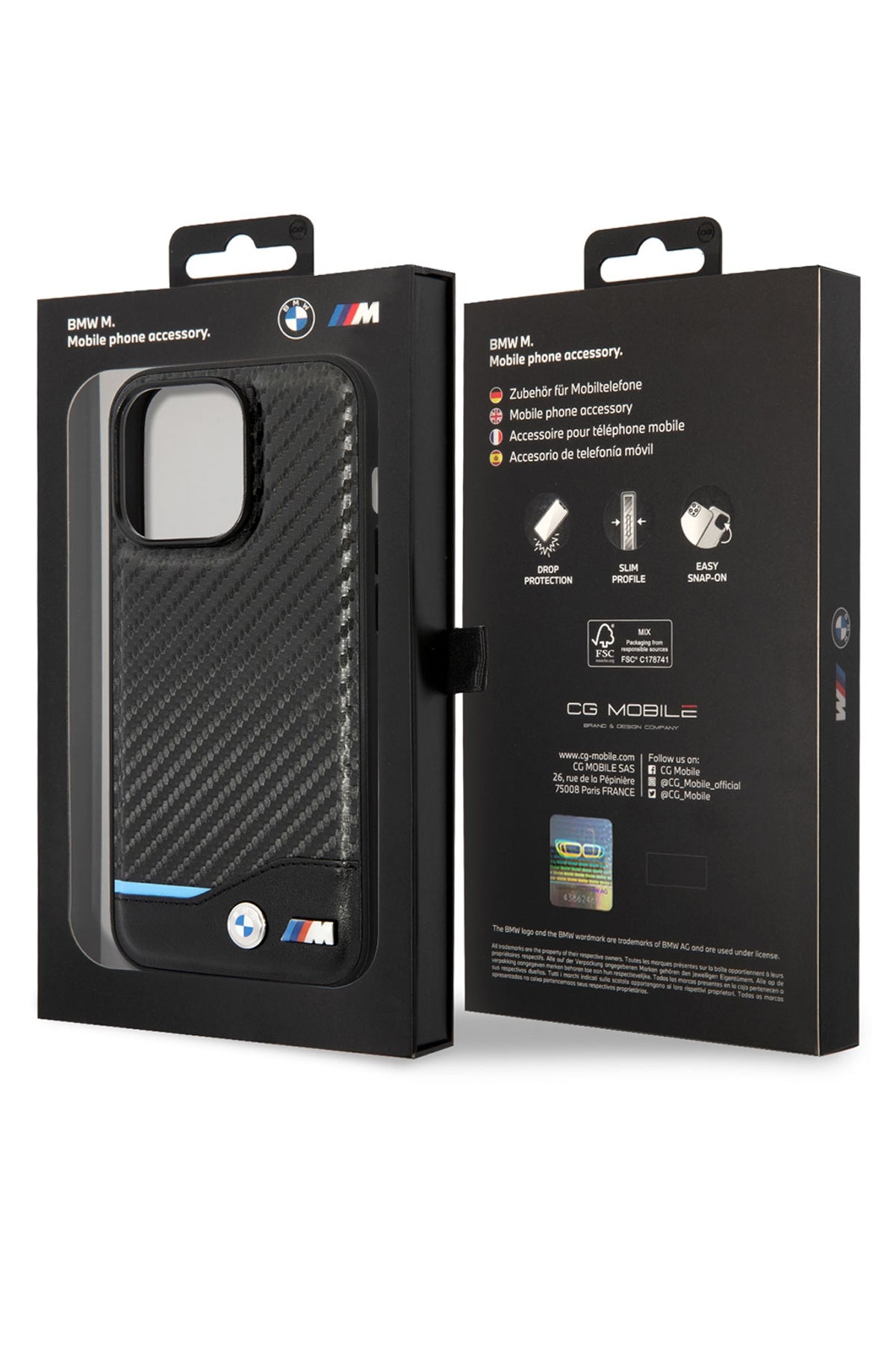 Apple iPhone 14 Pro Max uyumlu BMW M Lisanslı Karbon Desenli Kılıf