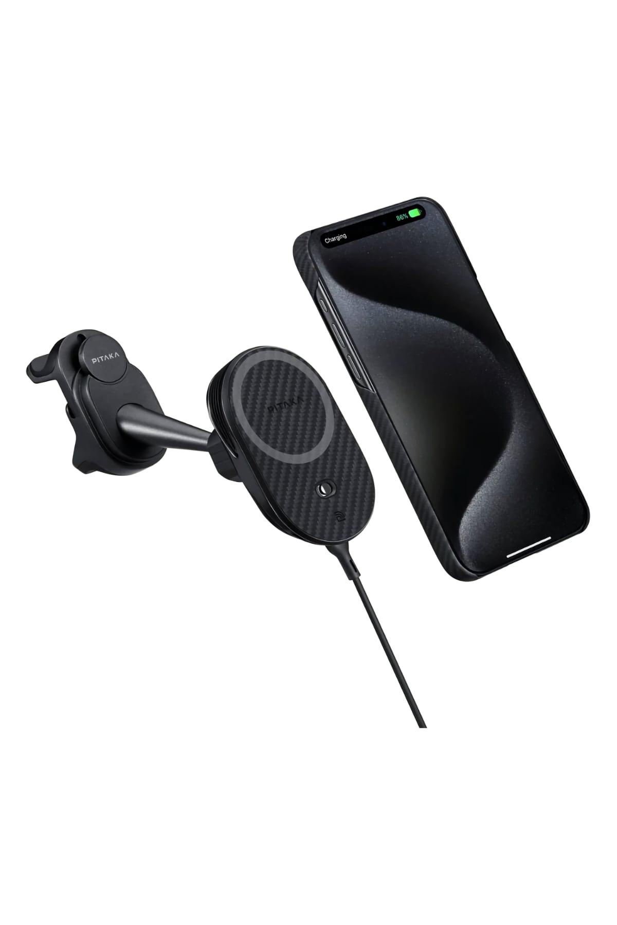 MagEZ Pro 2 Tesla Model Y ve Model 3 uyumlu Magsafe Şarj Özellikli Qi2 Aramid Fiber Araç Telefon Tutucu