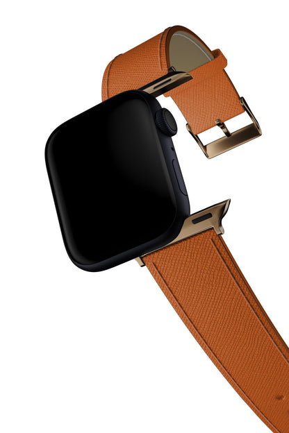 Apple Watch Uyumlu Saffiano Deri Kordon Marmalade