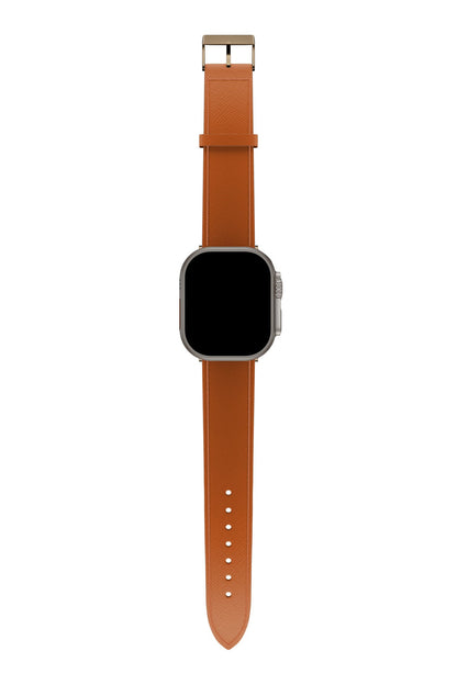 Apple Watch Uyumlu Saffiano Deri Kordon Marmalade