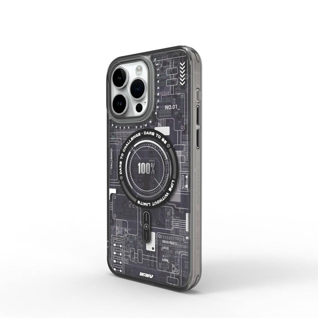 Mecha Circuit H Serisi Magsafe uyumlu Desenli iPhone 15 Pro Kılıf