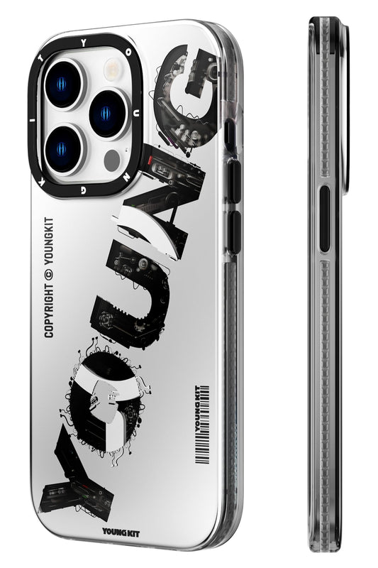 Youngkit Mechanic iPhone 14 Pro Max Magsafe Gri Kılıf