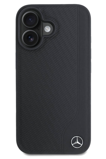 Mercedes Wood iPhone 16 Uyumlu Kılıf Siyah