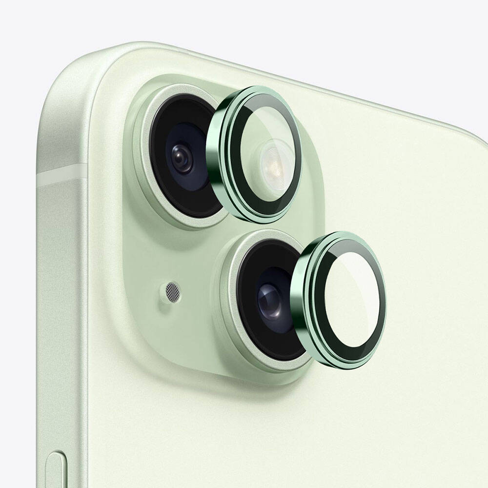 Metal Çerçeveli iPhone 15 Kamera Lens Koruyucu