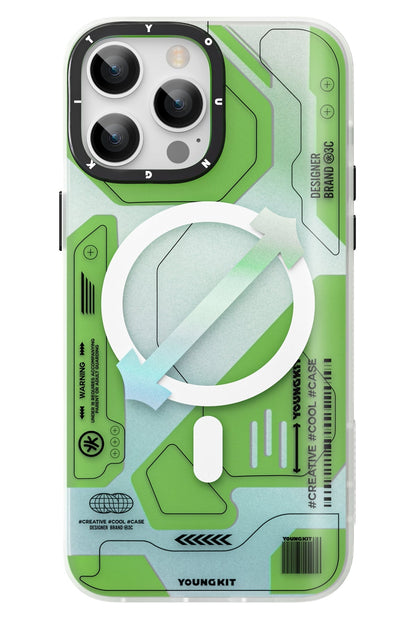 Youngkit Metaverse iPhone 13 Pro Max Magsafe Uyumlu Yeşil Kılıf