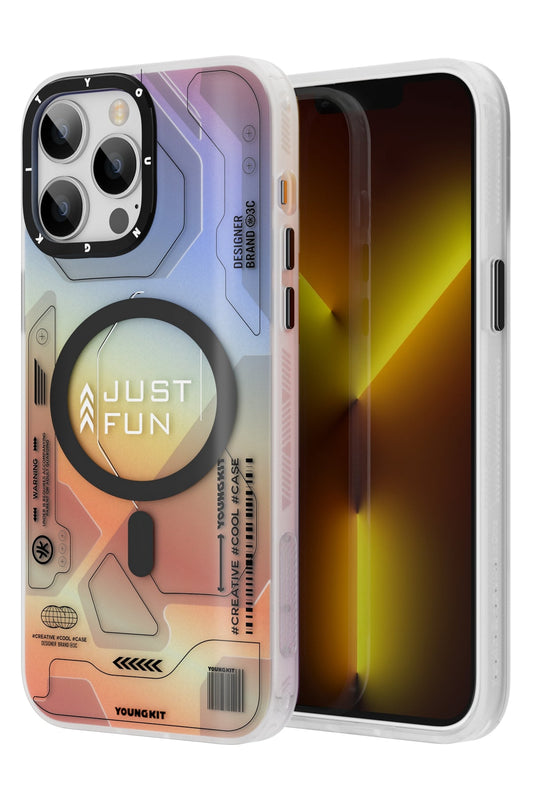 Youngkit Metaverse iPhone 13 Pro Magsafe Uyumlu Turuncu Kılıf