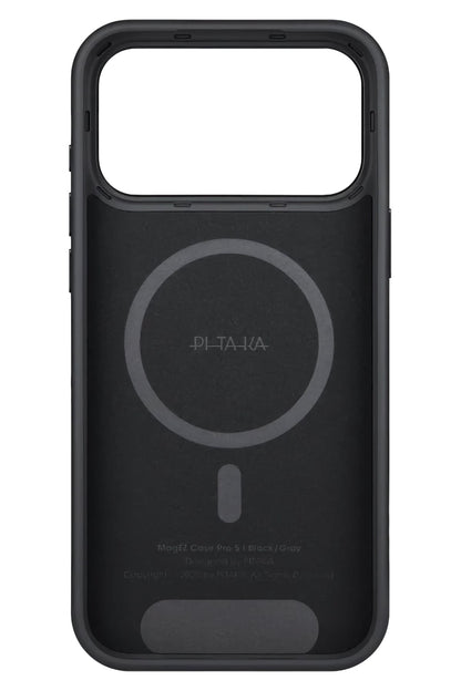 Military-Grade iPhone 17 Pro MagSafe Uyumlu Aramid Fiber Kılıf Black Gray