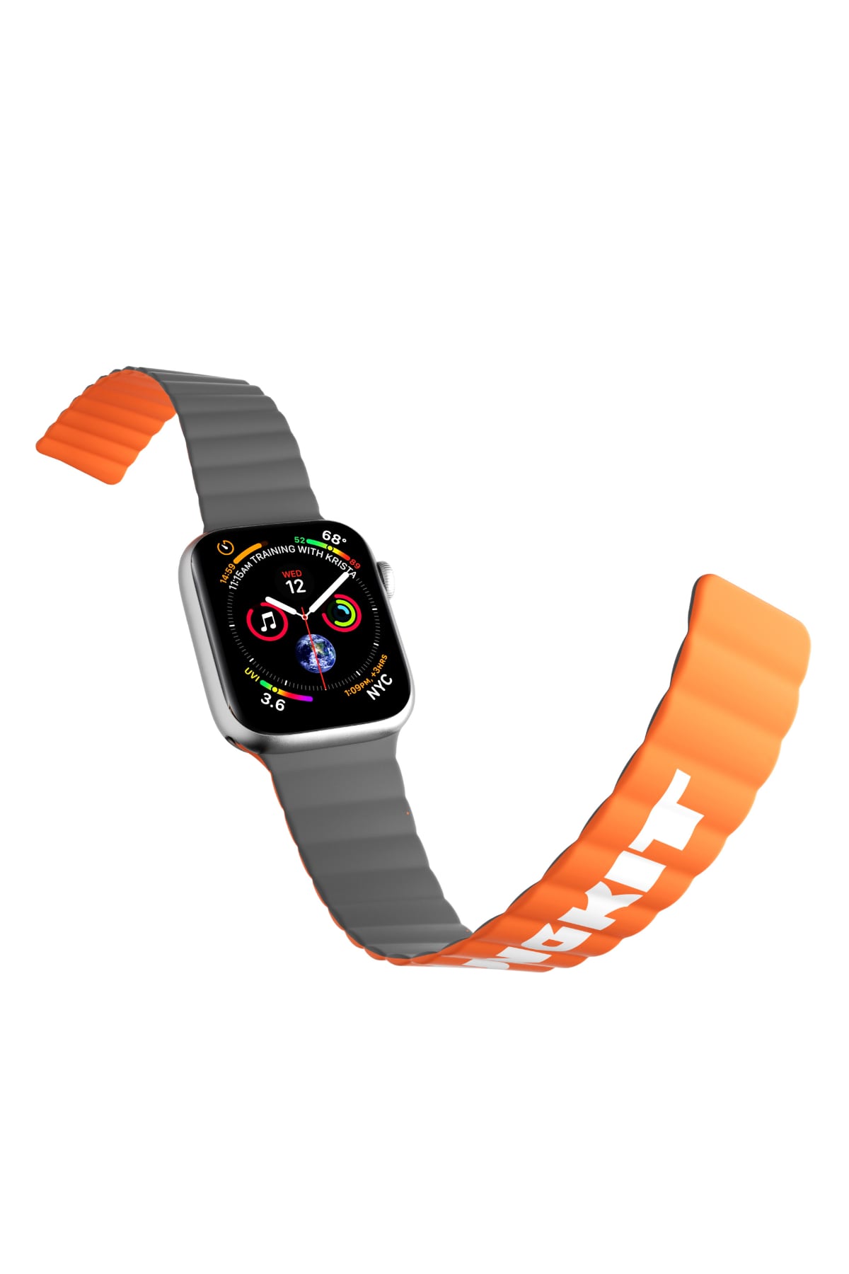 Youngkit Apple Watch Uyumlu Manyetik Mıknatıslı Minimalist Kordon Gri