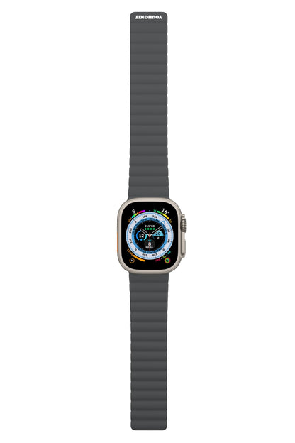 Youngkit Apple Watch Uyumlu Manyetik Mıknatıslı Minimalist Kordon Gri