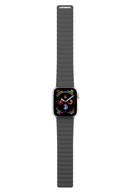 Youngkit Apple Watch Uyumlu Manyetik Mıknatıslı Minimalist Kordon Gri