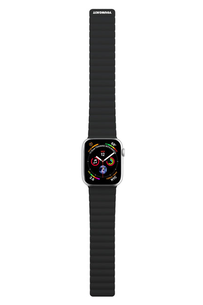 Youngkit Apple Watch Uyumlu Manyetik Mıknatıslı Minimalist Kordon Siyah