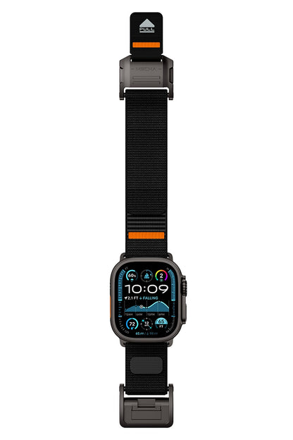 Mohseven Mecha Apple Watch Ultra Uyumlu Hasır Kordon Siyah
