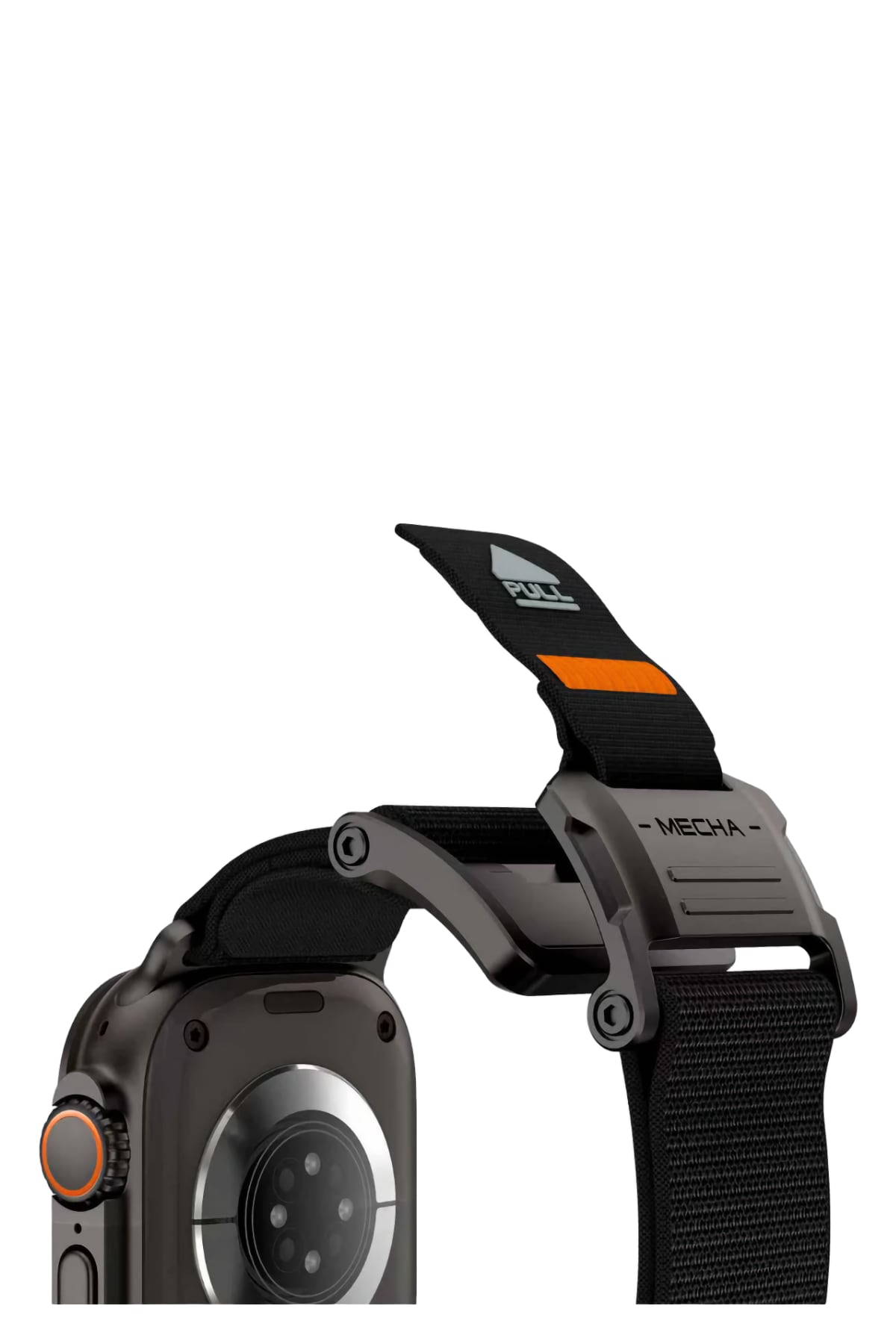 Mohseven Mecha Apple Watch Ultra Uyumlu Hasır Kordon Siyah